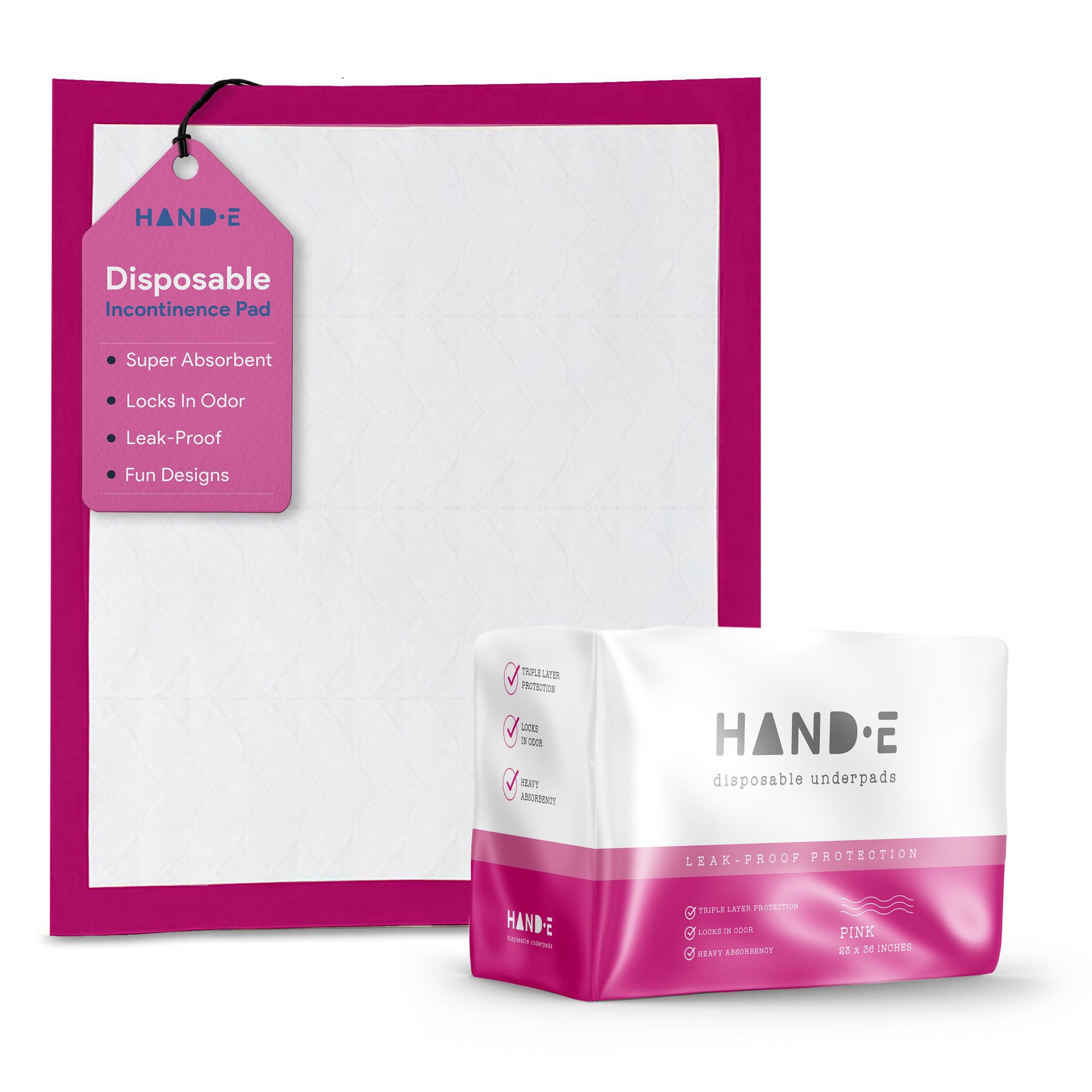 Hand-E Touch Incontinence Bed Pads Disposable Pink — ProHeal-Products