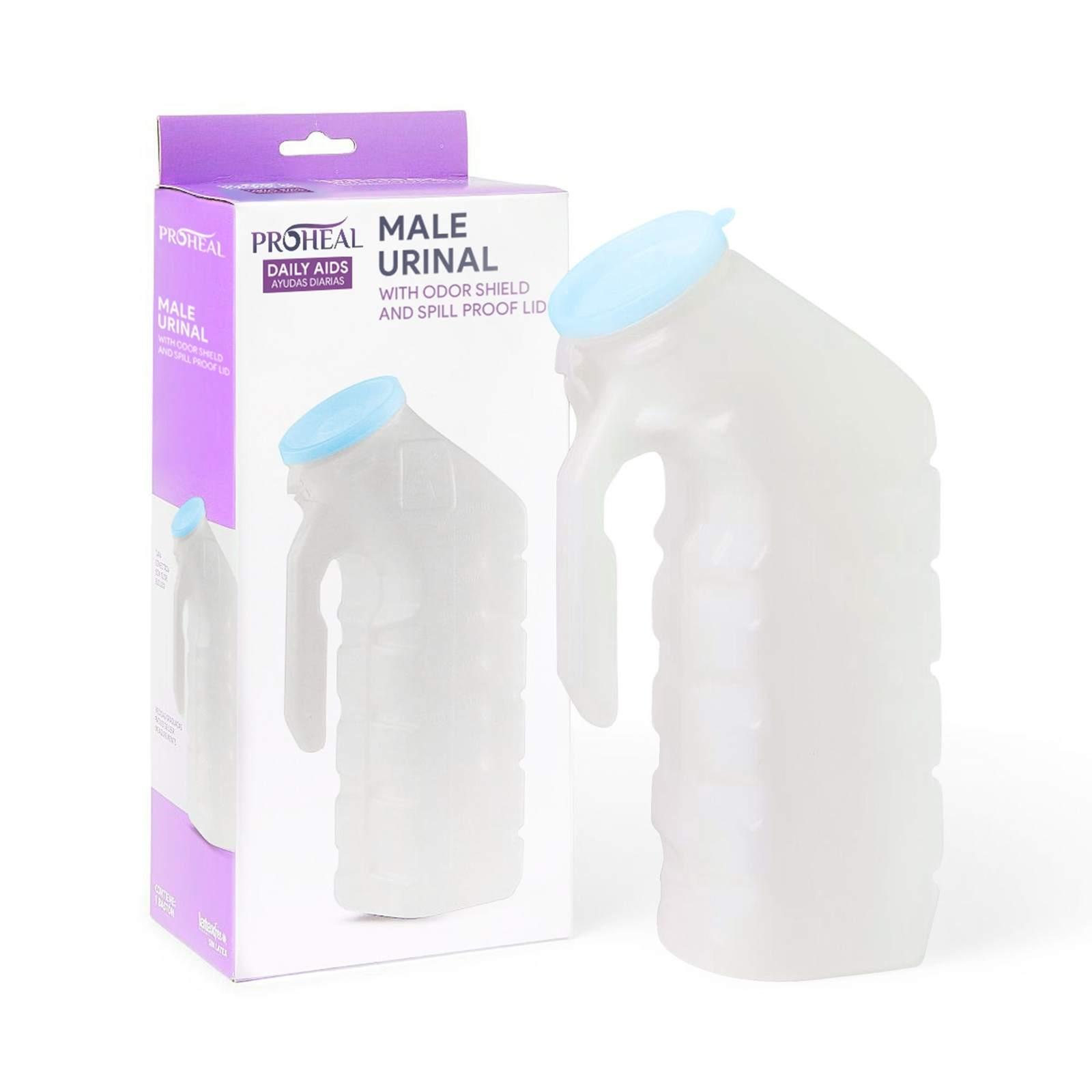 Urinarios portátiles ProHeal para hombres - Botella de orinal masculina con  tapa hermética que brilla en la oscuridad — ProHeal-Products