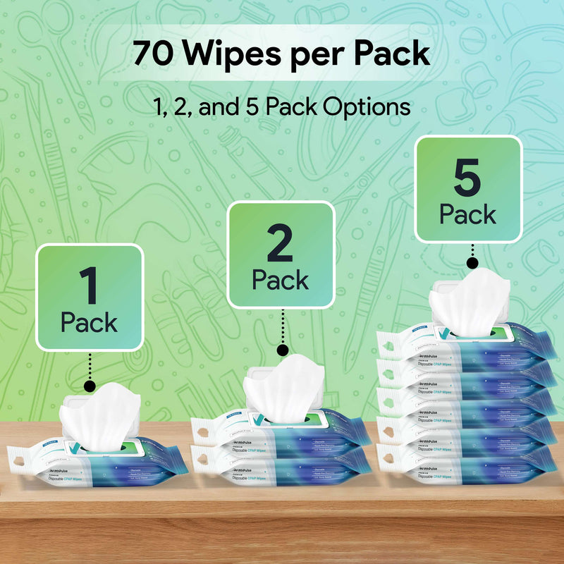 FifthPulse CPAP Mask Wipes - Disposable and Unscented CPAP Wipes
