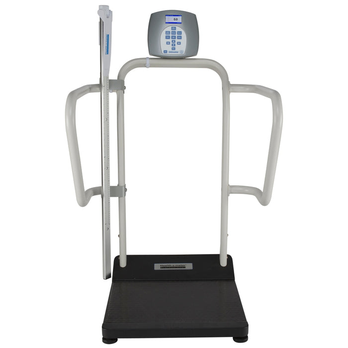 Digital Platform Scale with Extra Wide Handrails and Digital Height Rod