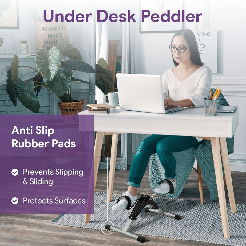 Under Desk Bike Pedal Exerciser - Digital  Display, Foldable, Adjustable Tension