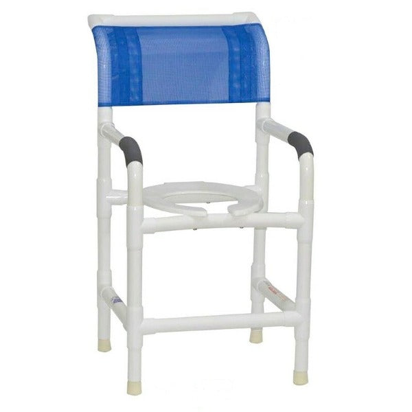 MJM International No Casters PVC Shower Chair with Double Drop Arms
