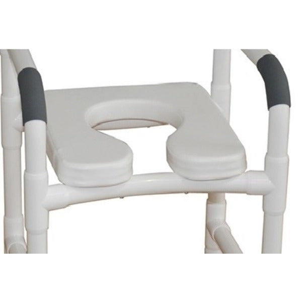 MJM International Double Drop Arms PVC Shower chair w/ Slide Out Footrest
