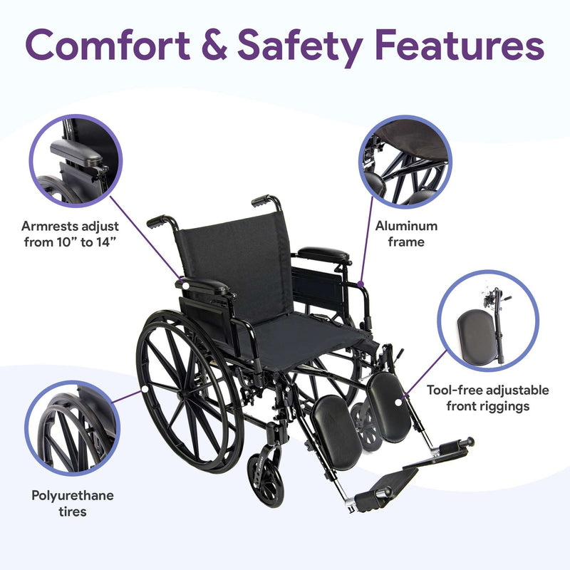 K4 Lightweight Wheelchair with Aluminum Frame