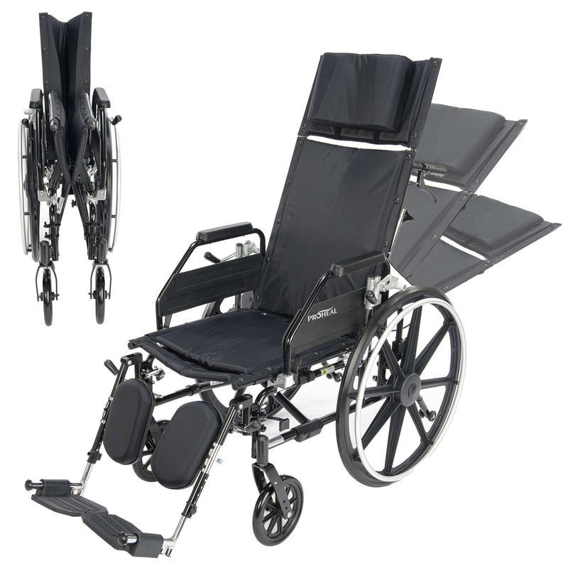 K4 High Back Reclining Wheelchair with Removable Desk Arms and Elevating Legrests