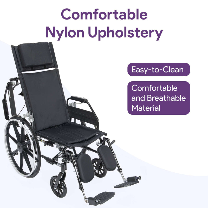 K4 High Back Reclining Wheelchair with Removable Desk Arms and Elevating Legrests