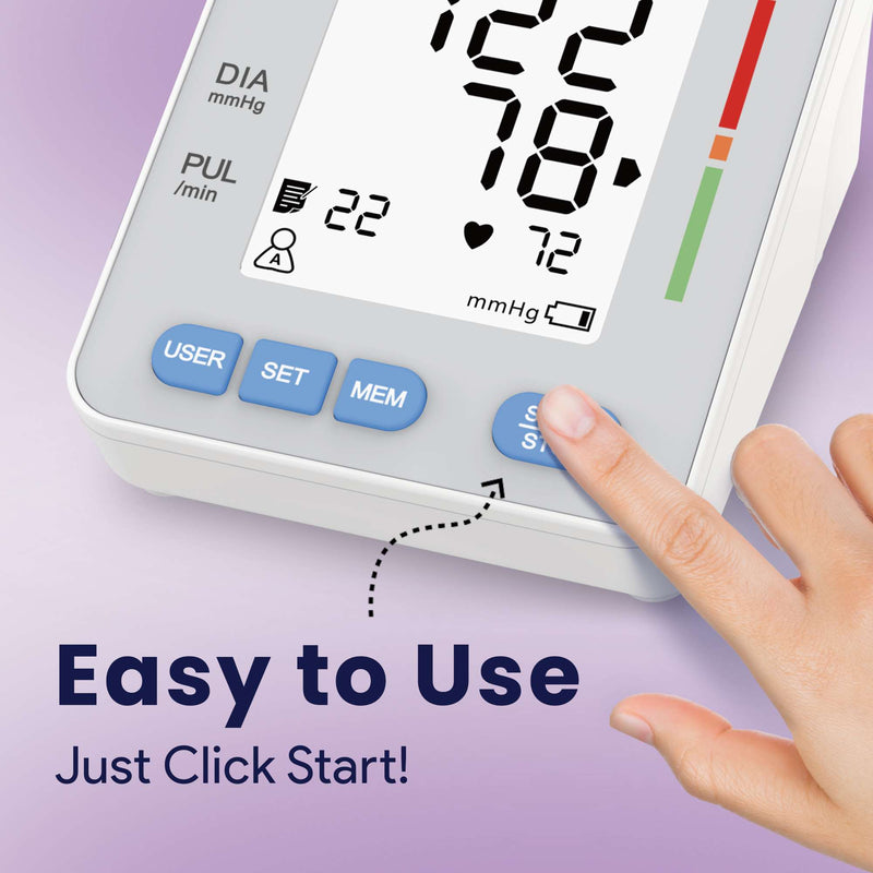 Pulse & Blood Pressure Monitor with Large Arm Cuff