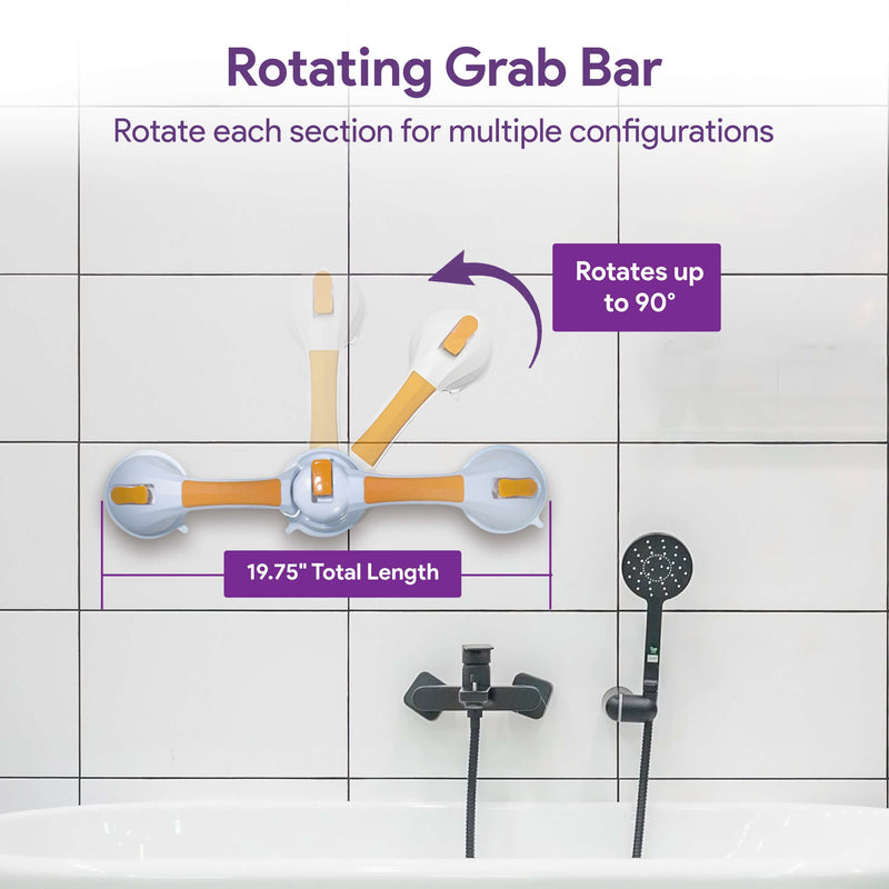 Rotating Suction Grab Bar for Shower and Bathtub