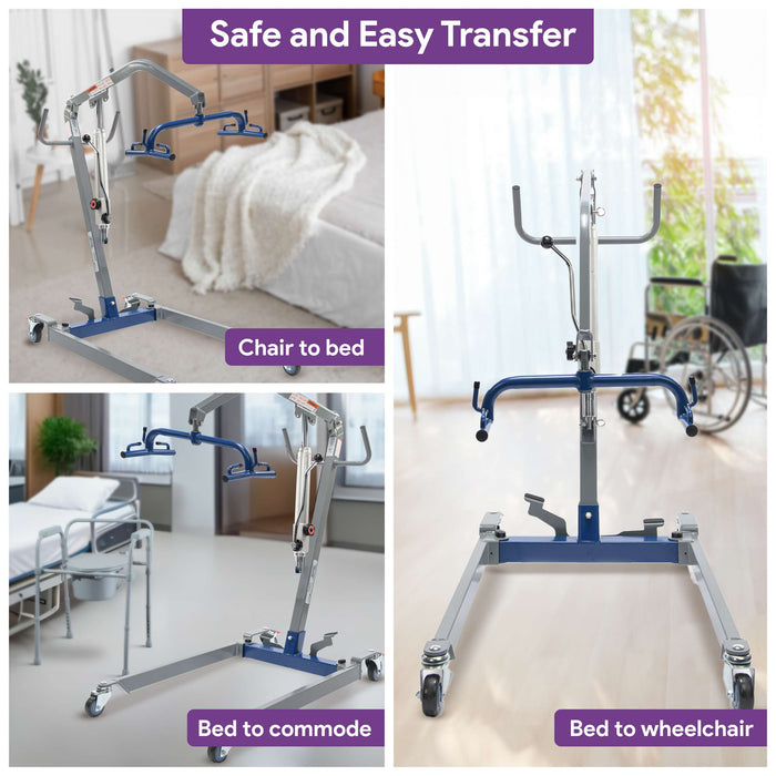 Hydraulic Patient Lift for Home Use - 400 lb Weight Capacity