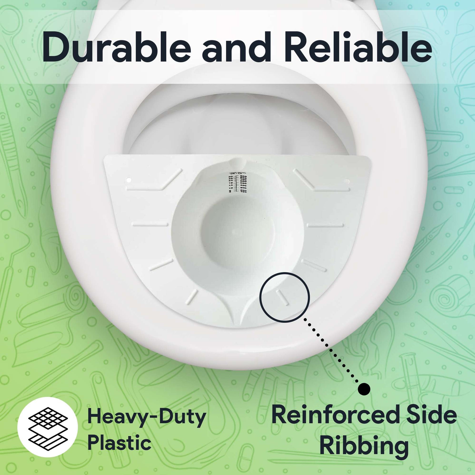 Urine Collection Hat for Toilet 5 Pack with Wide Brim Wings — ProHeal