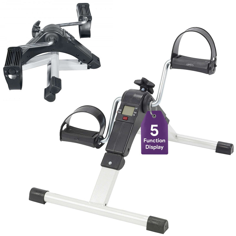 Under Desk Bike Pedal Exerciser - Digital  Display, Foldable, Adjustable Tension