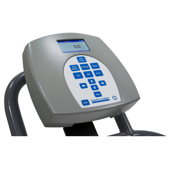 Antimicrobial Digital Platform Scale with Handrails & Mechanical Height Rod