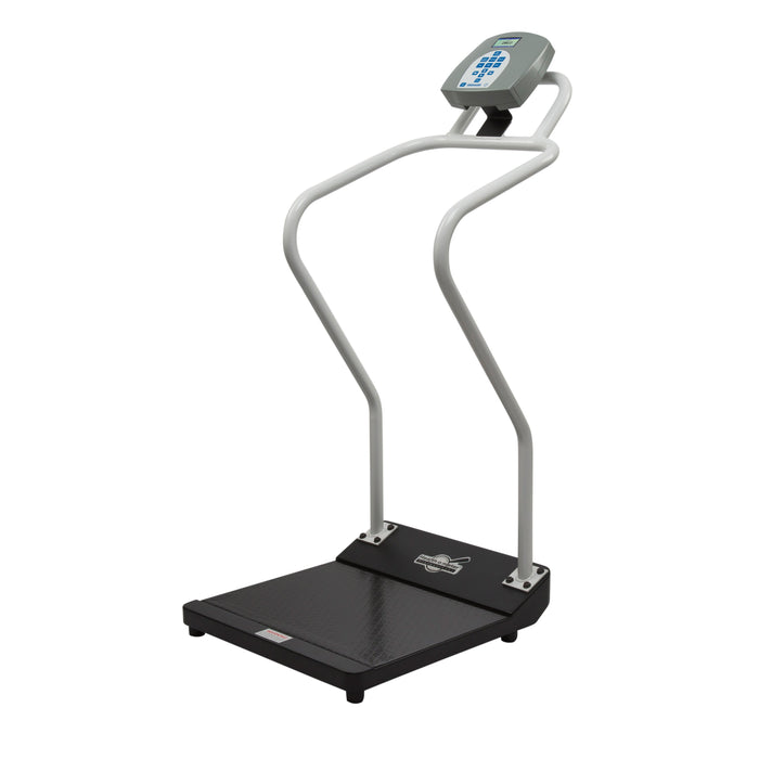 Antimicrobial Digital Platform Scale with Handrails & Mechanical Height Rod