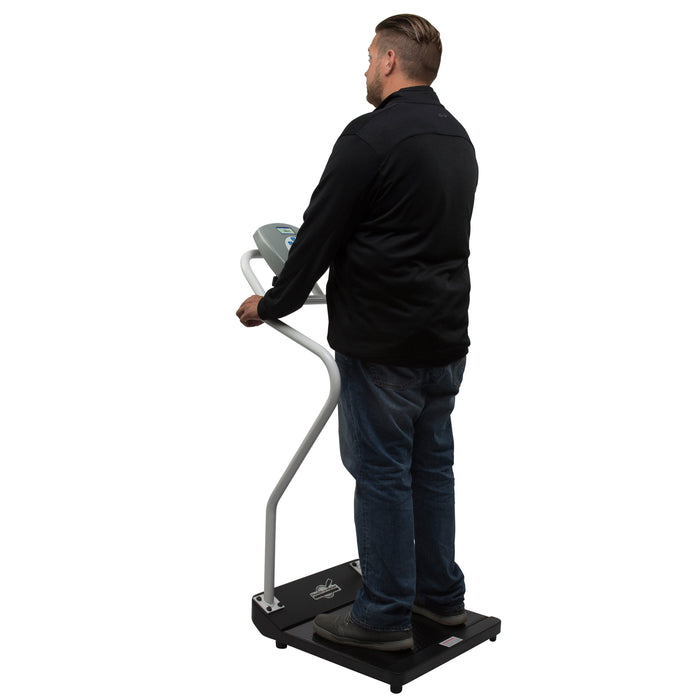 Antimicrobial Digital Platform Scale with Handrails & Mechanical Height Rod