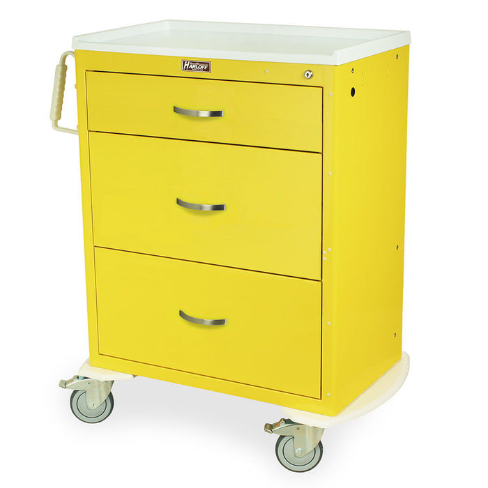 M-Series Tall Isolation Cart with 3 Drawers & Standard Key Lock