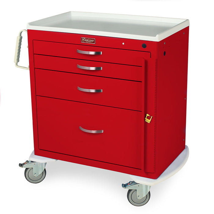 M-Series Short Emergency Crash Cart with Four Drawers & Breakaway Lock