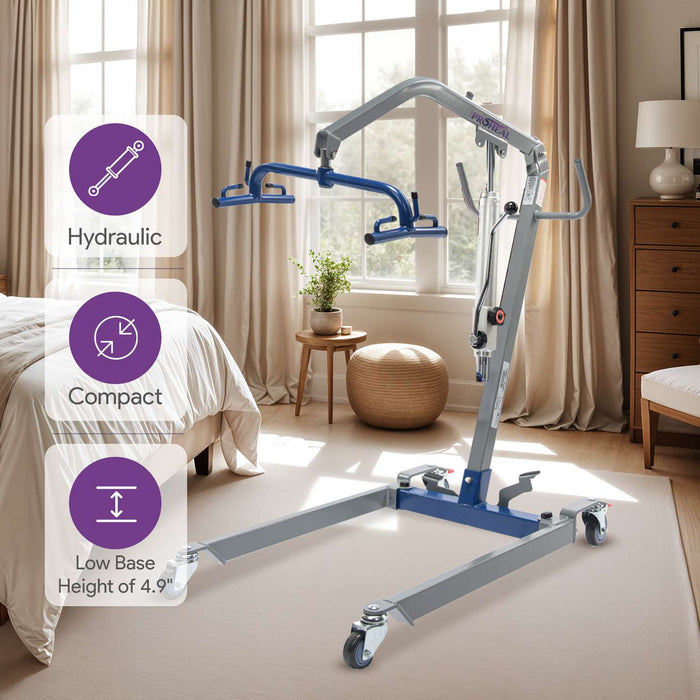 Hydraulic Patient Lift for Home Use - 400 lb Weight Capacity