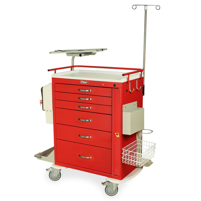 M-Series Tall Emergency Crash Cart with MD30-EMG3 Super Stat Package