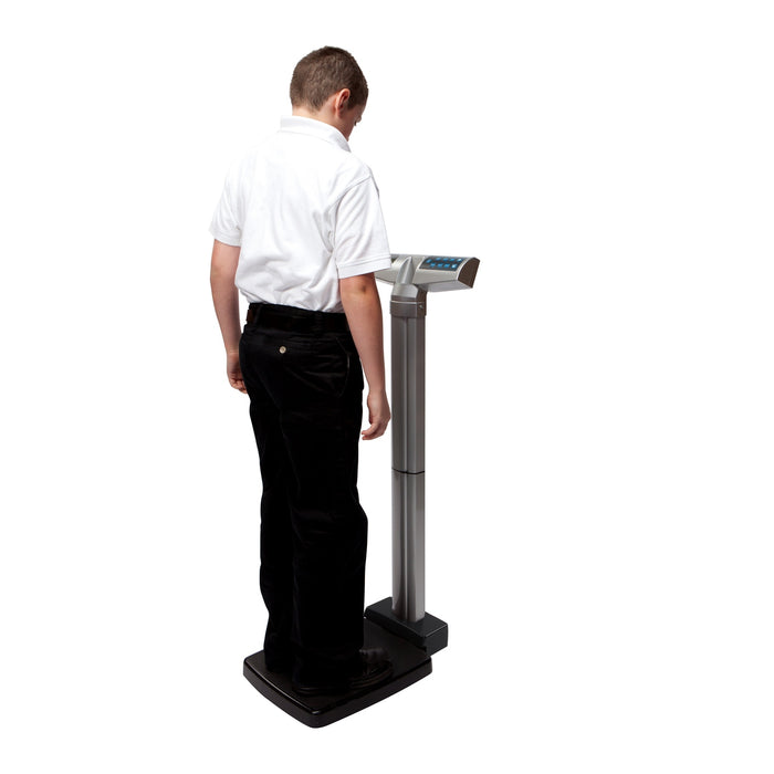 Digital Waist-High Scale with Height Rod & ADPT31 Adapter, 460 lb/209 kg