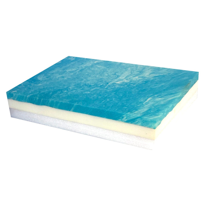 Wheelchair Tri-Foam Gel-Infused Visco Cushion with Low Shear II Cover