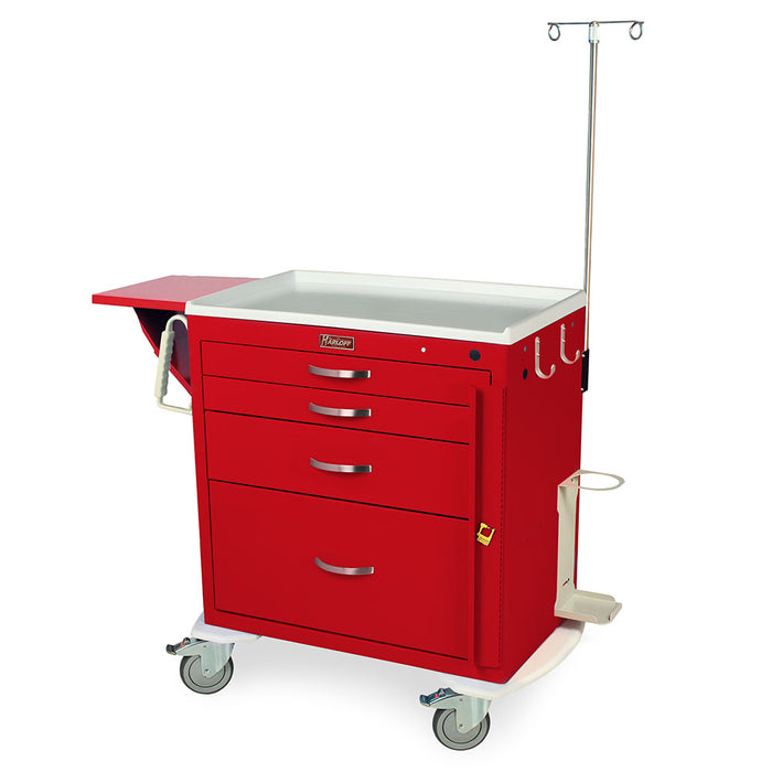 M-Series Short Emergency Crash Cart with MD30-EMG1 Accessories & 4 Drawers