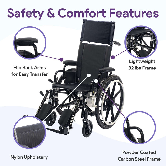 Pediatric Reclining Wheelchair with Anti-Tippers