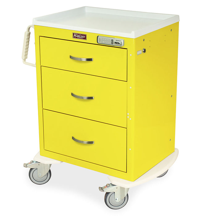 M-Series Short Isolation Cart with Three Drawers and E-Lock