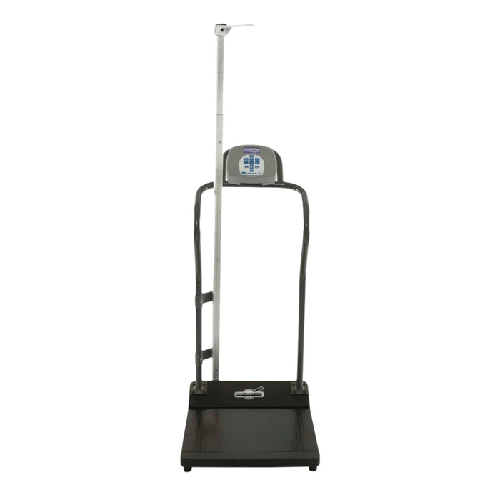 Antimicrobial Digital Platform Scale with Handrails & Mechanical Height Rod