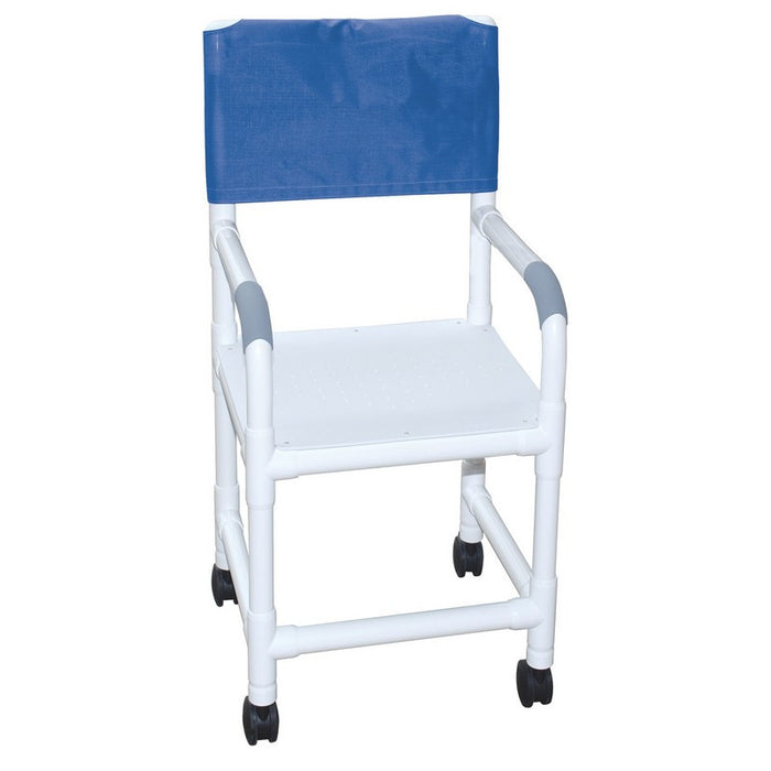 MJM International Pediatric Shower PVC Chair Flatstock Seat w/ Drain Holes
