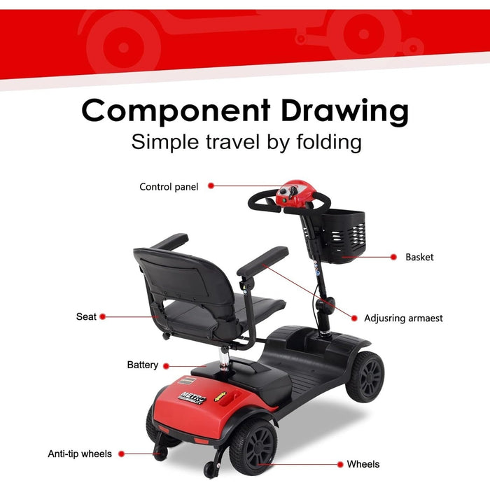 M1 Lite Series Portable 4-Wheel Travel Mobility Scooter