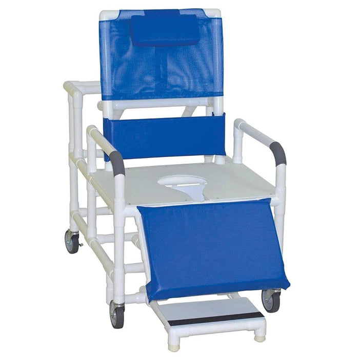 HD PVC Bariatric Reclining Shower Chair with Elevated Leg Rest and Slide Out Footrests 600 Lbs Weight Capacity