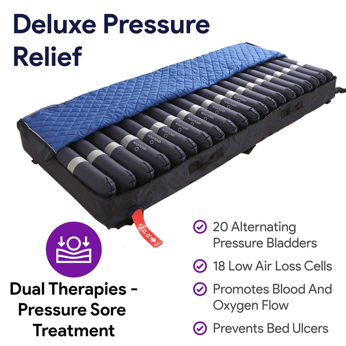 Low Air Loss Alternating Pressure Mattress and Rails, Cell-On-Cell