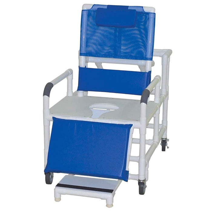 HD PVC Bariatric Reclining Shower Chair with Elevated Leg Rest and Slide Out Footrests 600 Lbs Weight Capacity