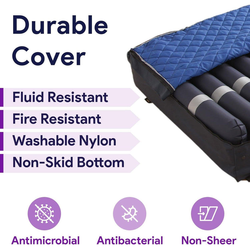 Colchón de presión alterna de baja pérdida de aire, bomba digital, base de fibra de 3" -36x80x8