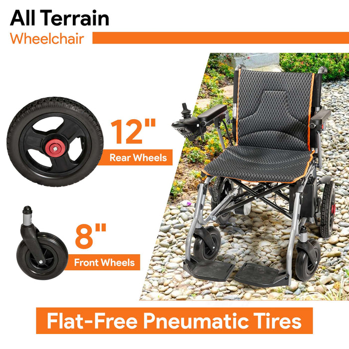 Lightweight Foldable Electric Wheelchair - Ultra Compact 48 Pound Power Chair