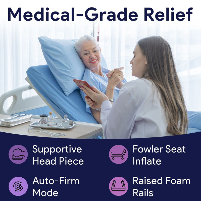 Colchón y rieles de presión alterna de baja pérdida de aire, bomba digital -36x80x8/11"