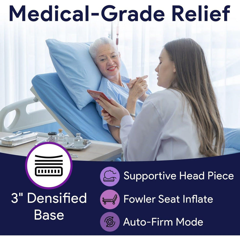 Colchón de presión alterna de baja pérdida de aire, bomba digital, base de fibra de 3" -36x80x8