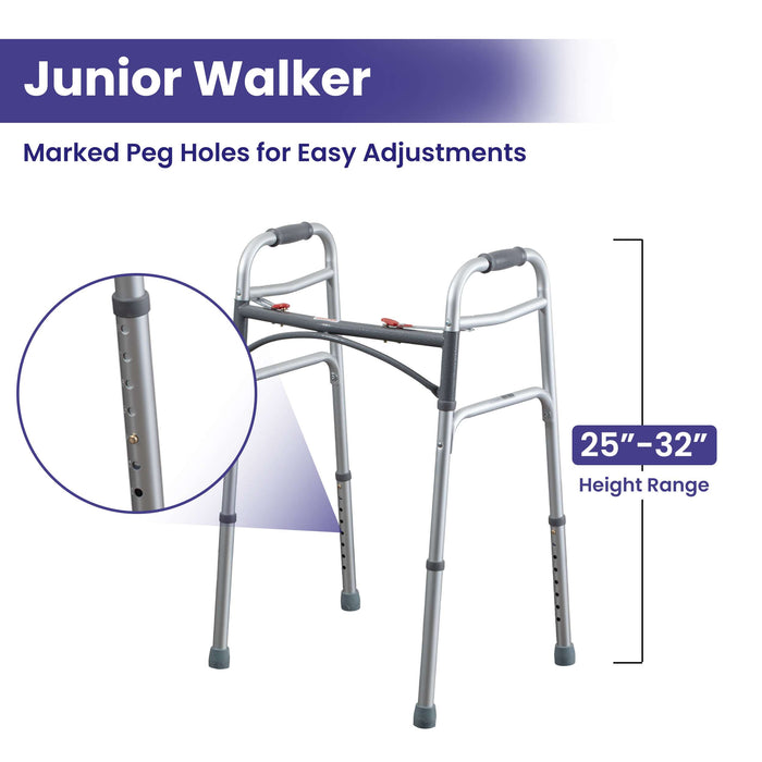 4 Two Button Folding Junior Walker without Wheels