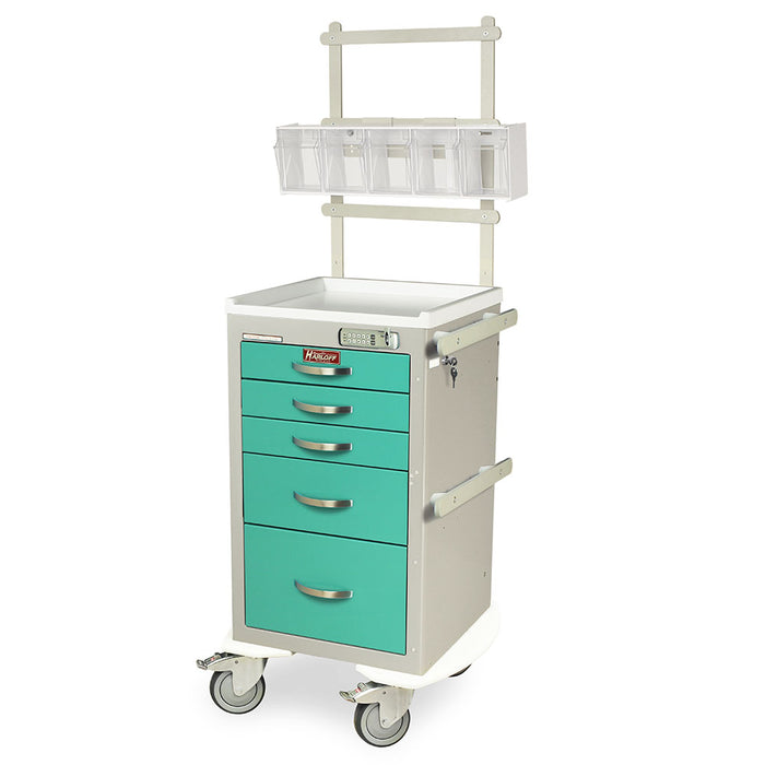 A-Series Lightweight Narrow Anesthesia Cart with Accessories & 5 Drawers