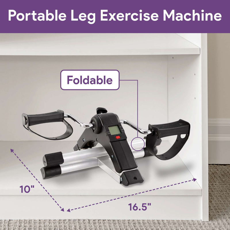 Under Desk Bike Pedal Exerciser - Digital  Display, Foldable, Adjustable Tension