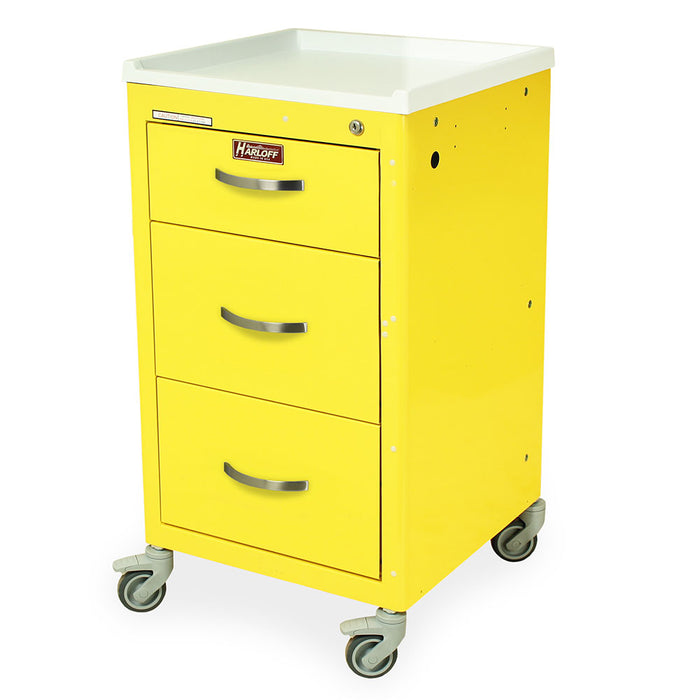 M-Series Short Isolation Mini Cart with Three Drawers & Key Lock