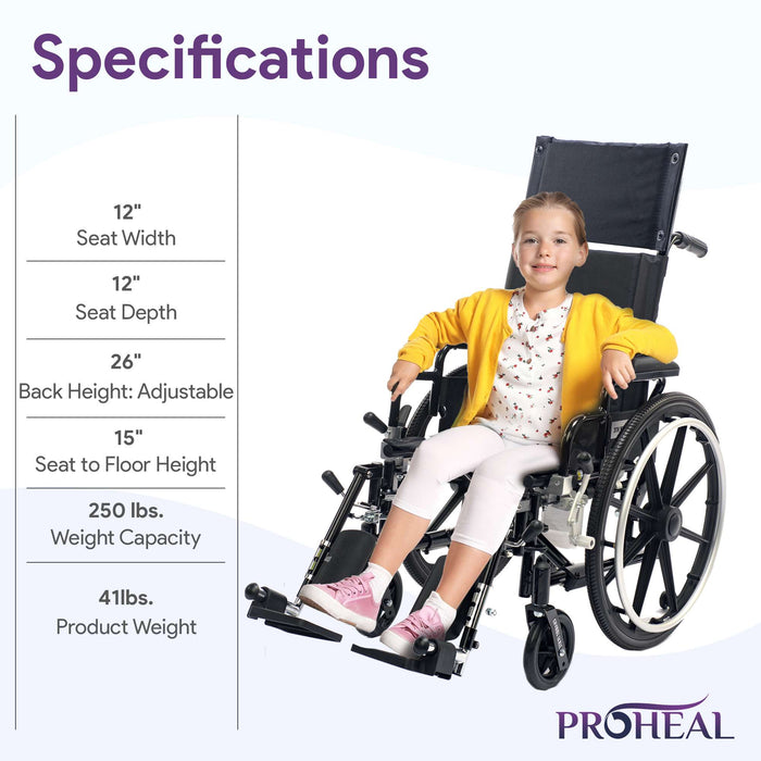 Pediatric Reclining Wheelchair with Anti-Tippers