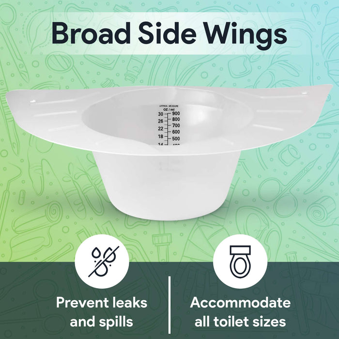 Urine Collection Hat for Toilet - 5 Pack with Wide Brim Wings