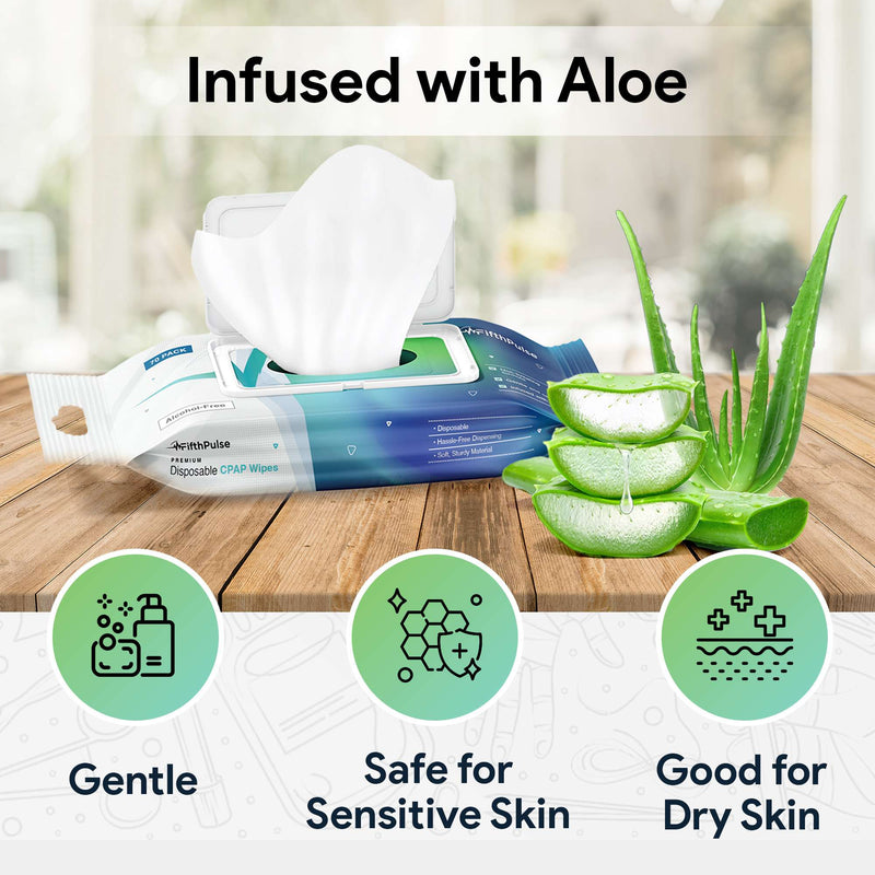 FifthPulse CPAP Mask Wipes - Disposable and Unscented CPAP Wipes