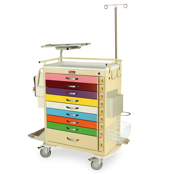 M-Series Pediatric Cart with Emergency Accessories & 9 Drawers