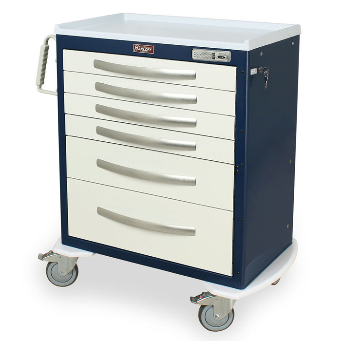 A-Series Lightweight E-Lock Anesthesia Cart with 6 Drawers