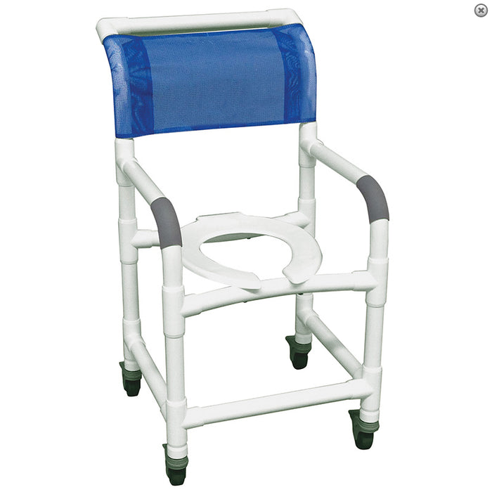 MJM International PVC Shower Chair with Deluxe Elongated Open Front Seat
