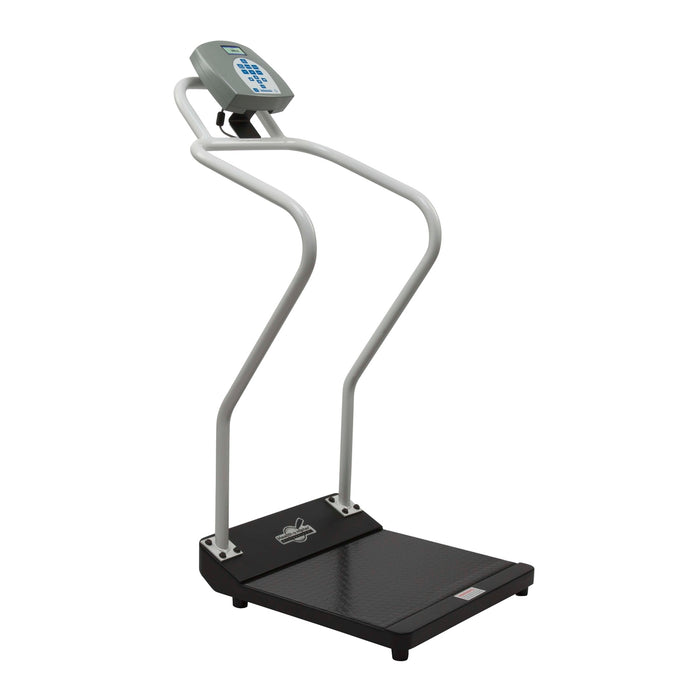 Antimicrobial Digital Platform Scale with Handrails & Mechanical Height Rod