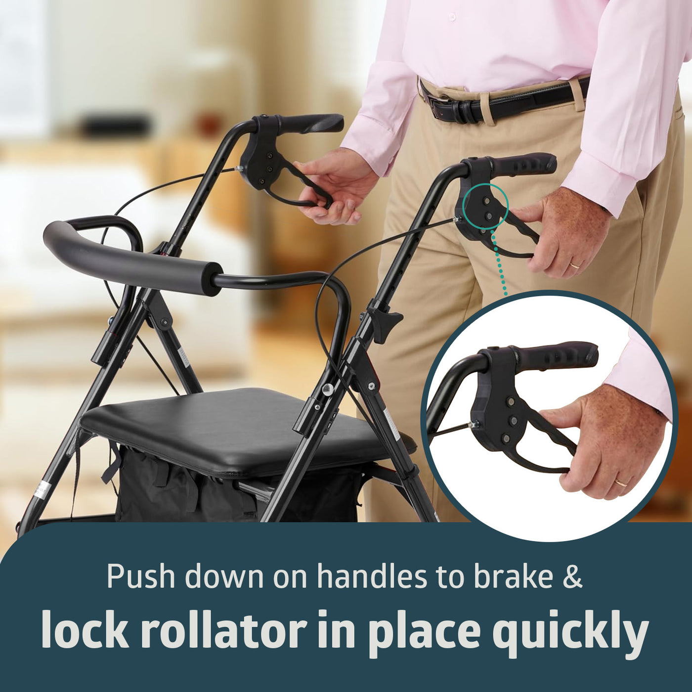 Bariatric Rollator Heavy Duty Steel 500lb — ProHeal-Products