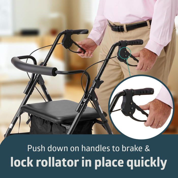 Bariatric Rollator Easy Lock Breakes